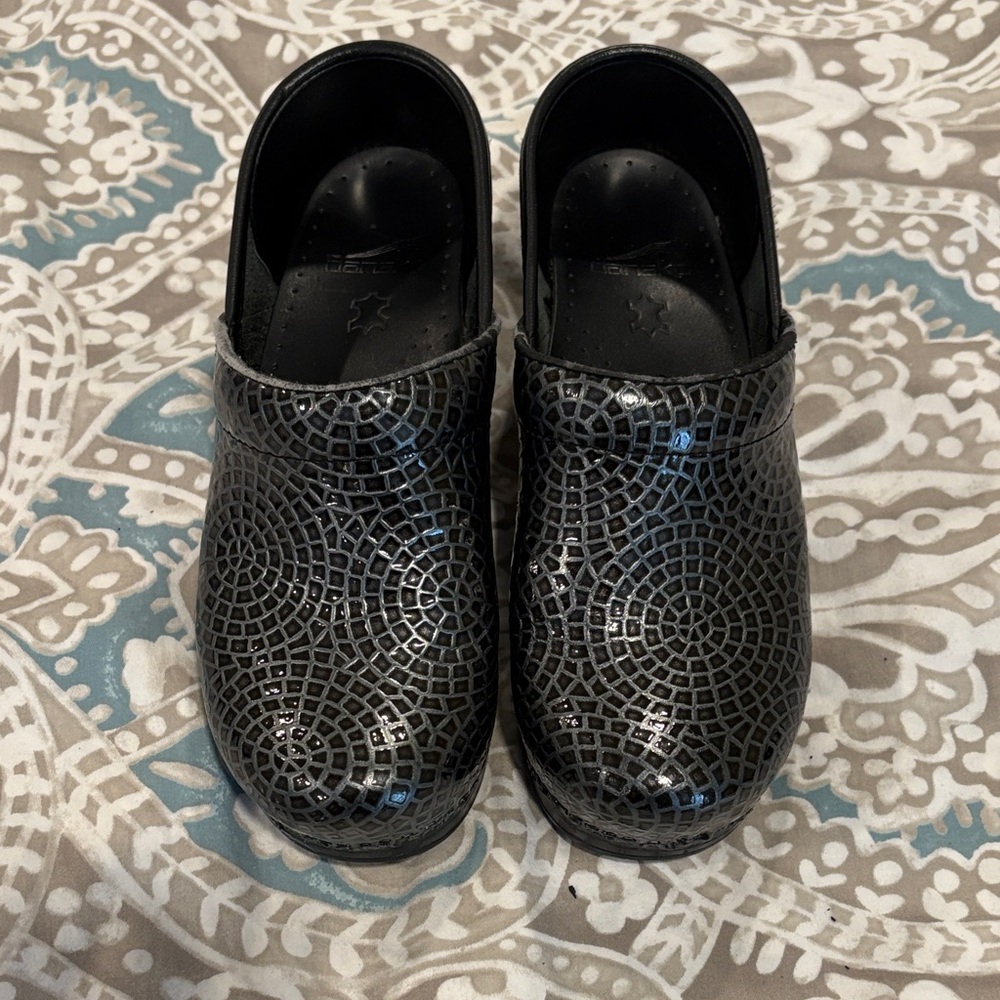 Dansko Black Patterned Mules